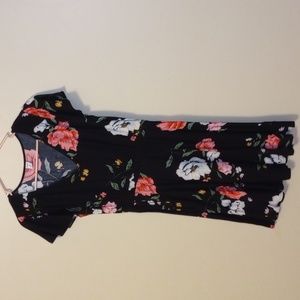 Black Floral XS Old Navy Dress